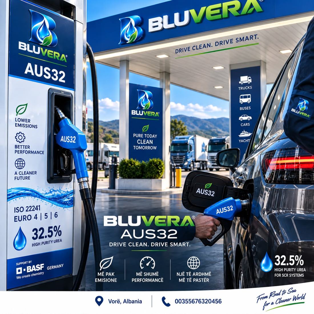 BluVera AUS32 forecourt and pump, Vorë